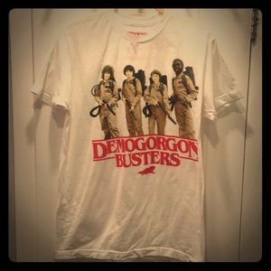 Stranger Things white T-Shirt “Demogorgon Busters”